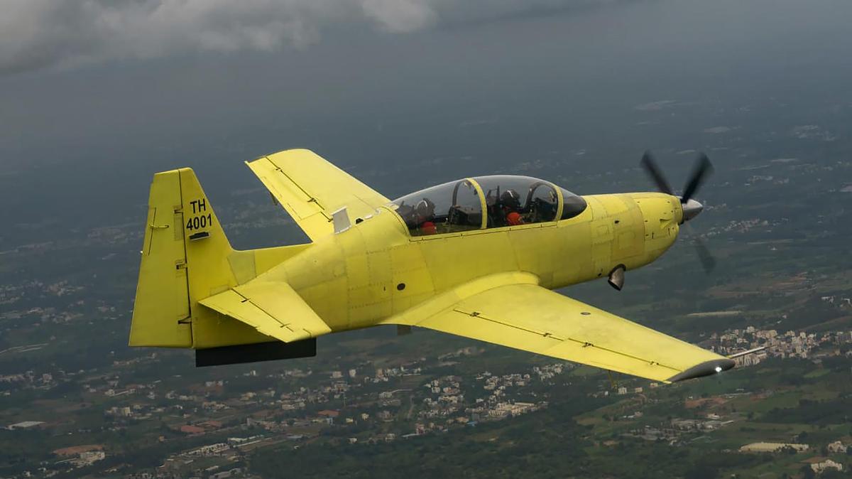 Maiden flight of HTT-40 series production aircraft - The Hindu