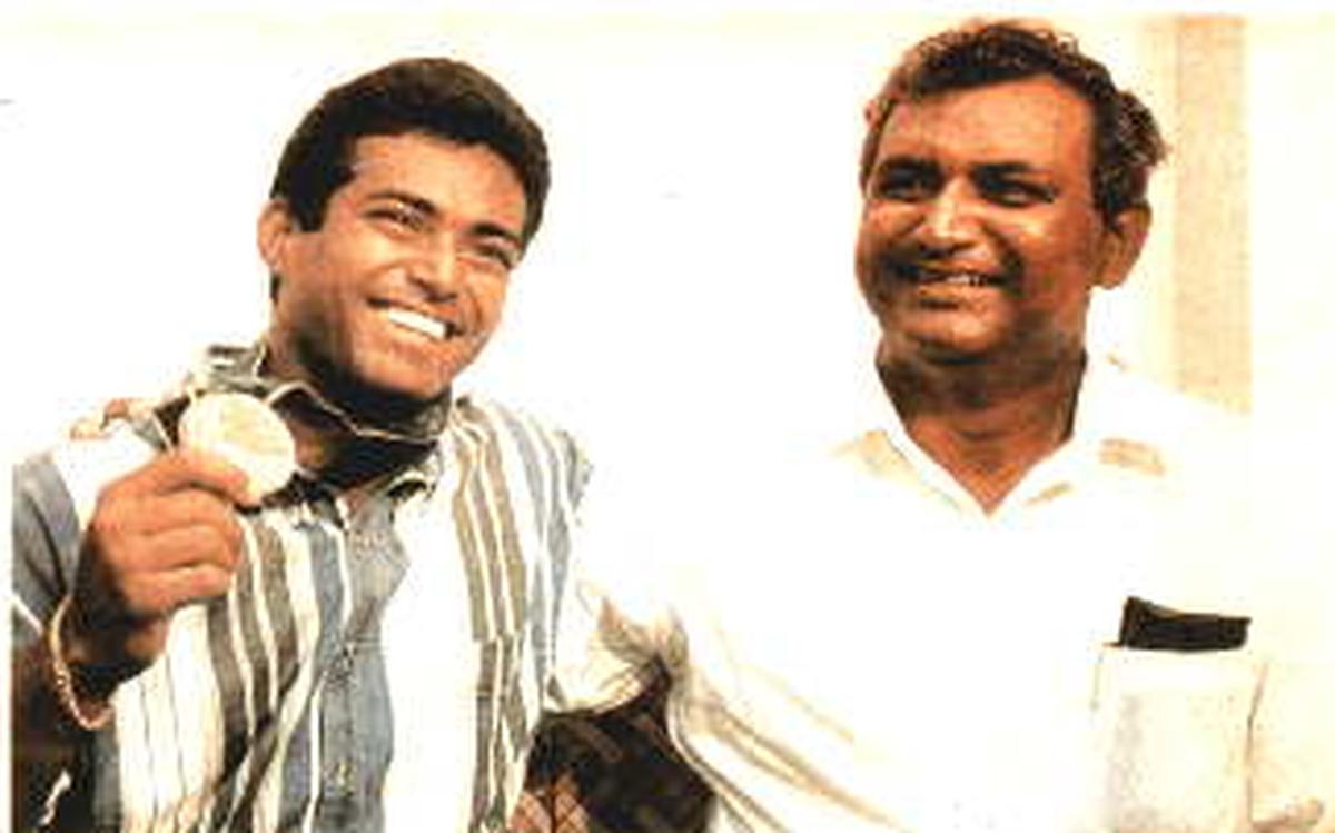 Archive image of Leander with his father Dr. Vece Paes, after winning the Olympic medal in tennis in 1996 Archive image of Leander with his father Dr. Vece Paes, after winning the Olympic medal in tennis in 1996