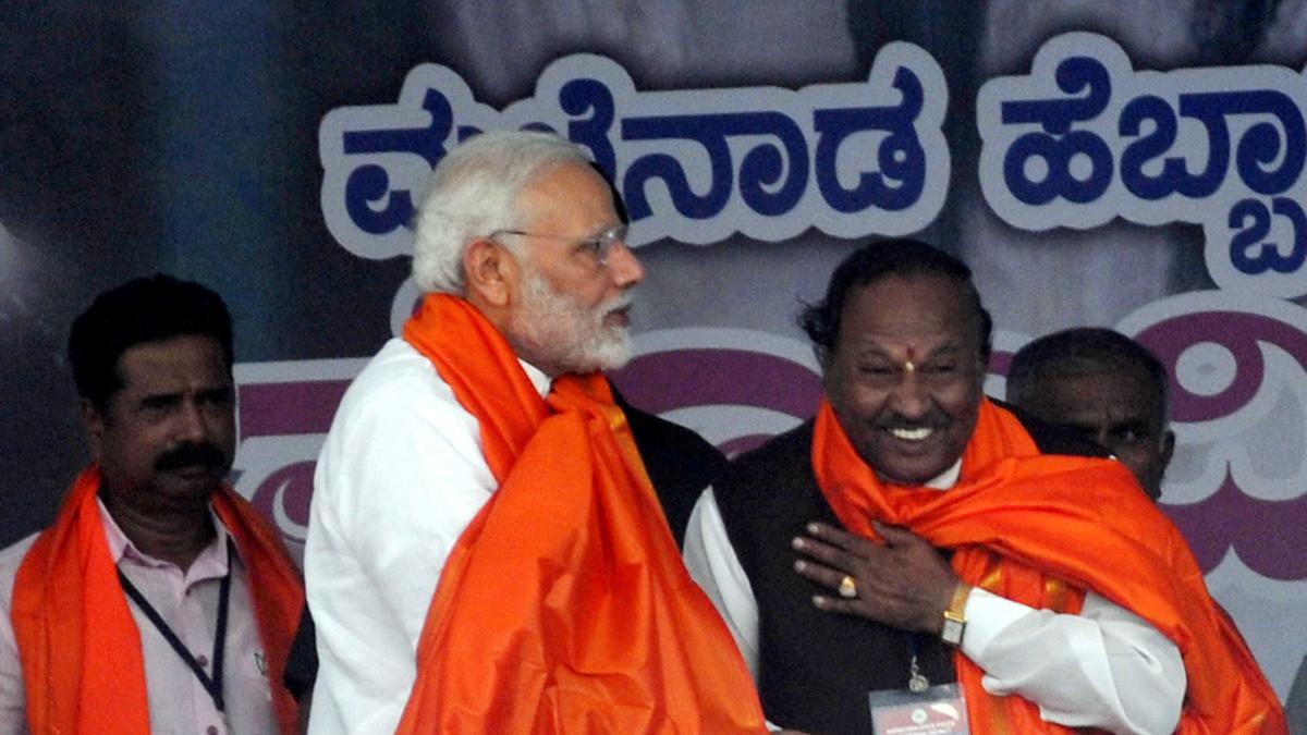 ‘Rebel’ K.S. Eshwarappa wants to use Modi’s photo in campaign against BJP candidate