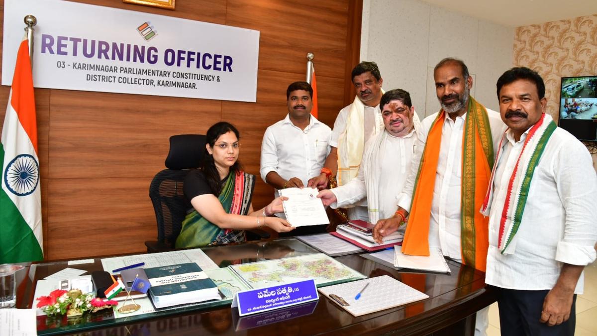 Congress leader Velichala Rajender Rao files nomination from Karimnagar Lok Sabha seat