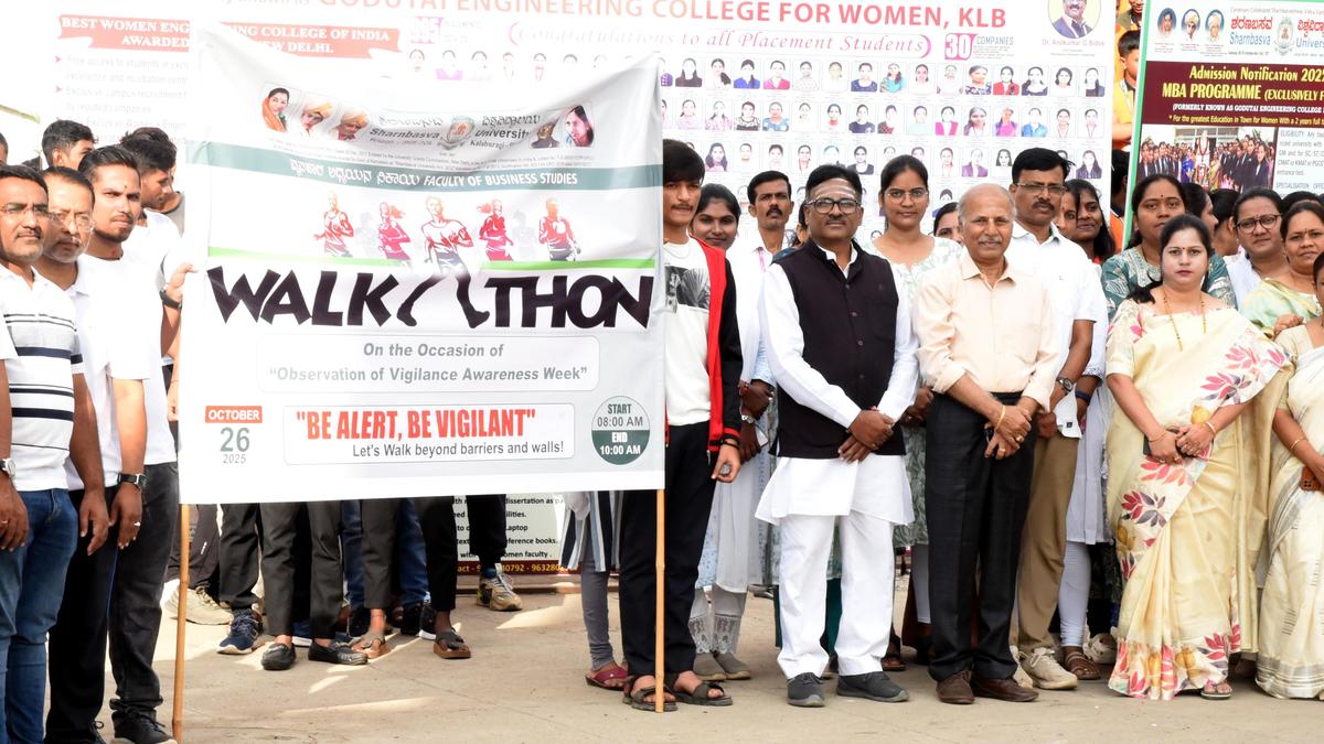 Walkathon marks Vigilance Awareness Week in Kalaburagi