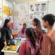 School students visit a stall at the Udaan Children’s Literature Festival in Patna last month.
