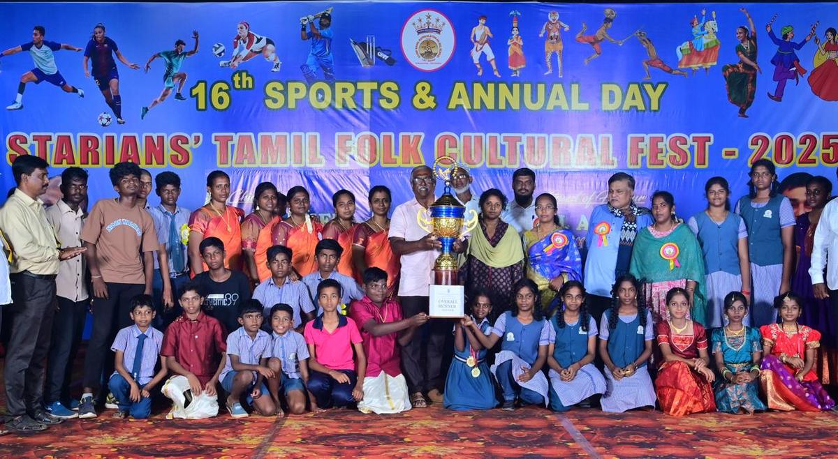 Anniversary celebration at Stars’ Model Matriculation Higher Secondary School in progress in Tiruchendur.