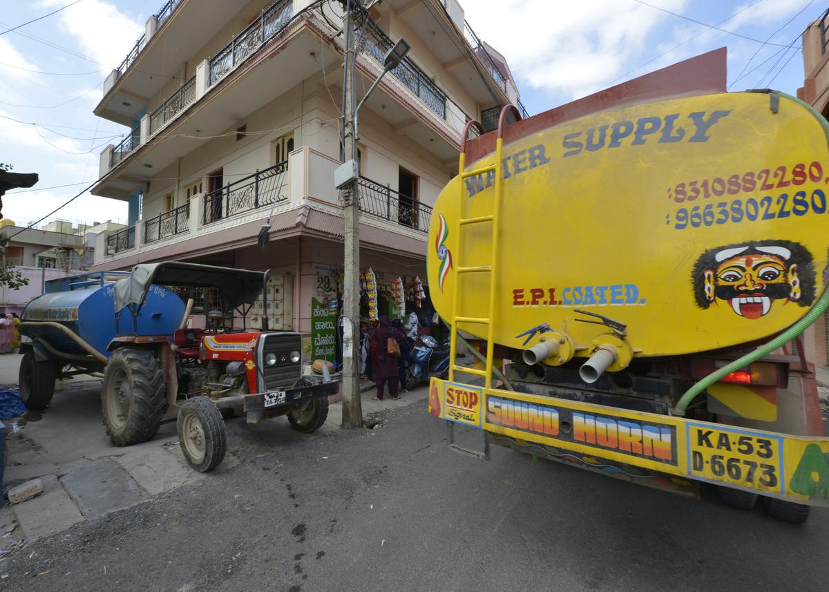 Water tankers were a common sight in the entire Mahadevapura ward.