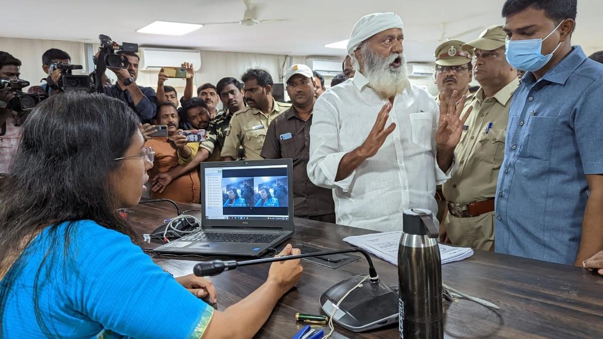 Revenue staff decry J.C. Prabhakar’s ‘misbehaviour’ at Collector’s office in Anantapur of Andhra Pradesh