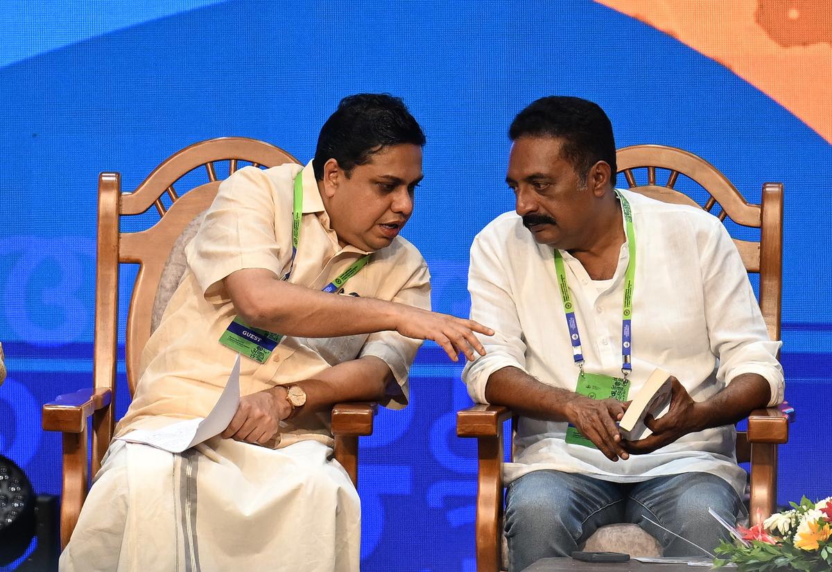 Actor and social activist Prakash Raj interacting with Kerala Assembly Speaker A.N. Shamseer during the valedictory function of the Kerala Legislature International Book Festival (KLIBF) in Thiruvananthapuram on Monday.