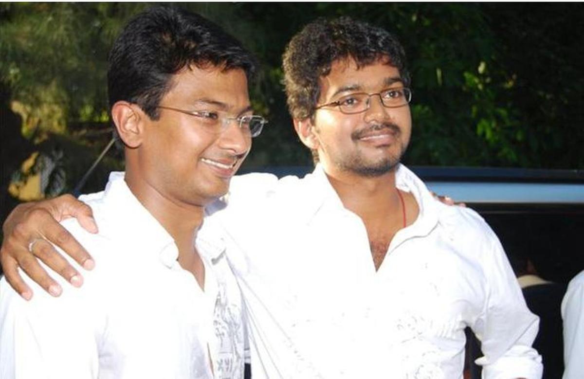 A file photo of Vijay with Udhayanidhi Stalin.