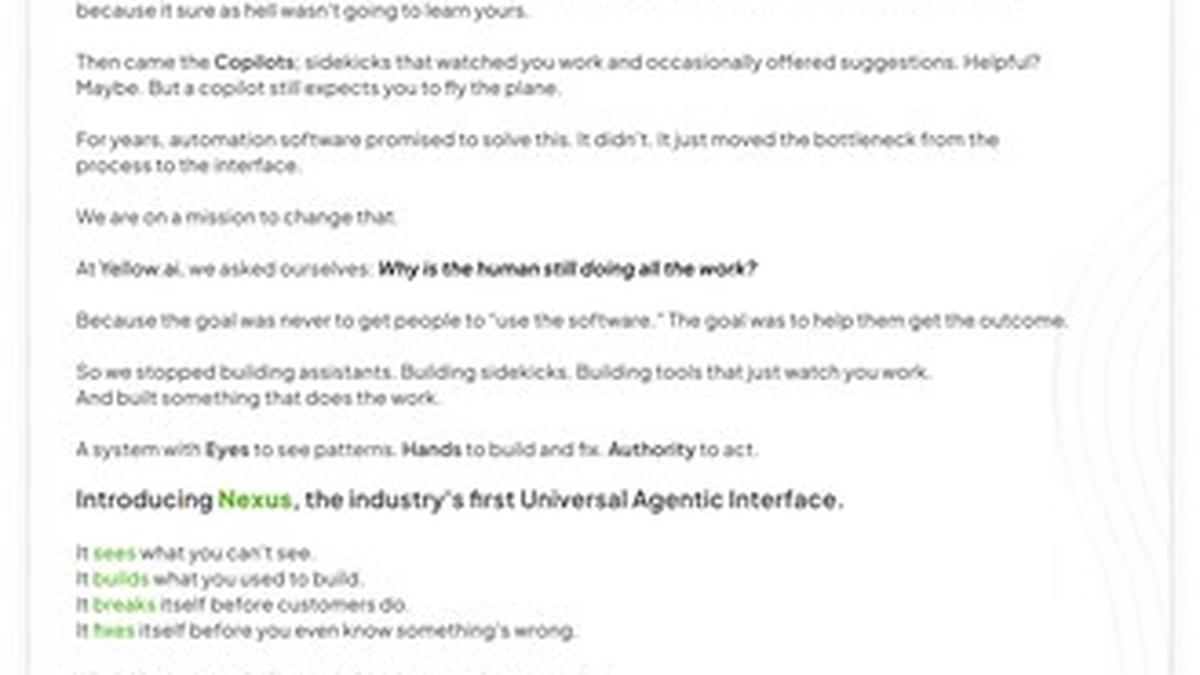 Yellow.ai Launches Nexus, the Industry’s First Universal Agentic Interface