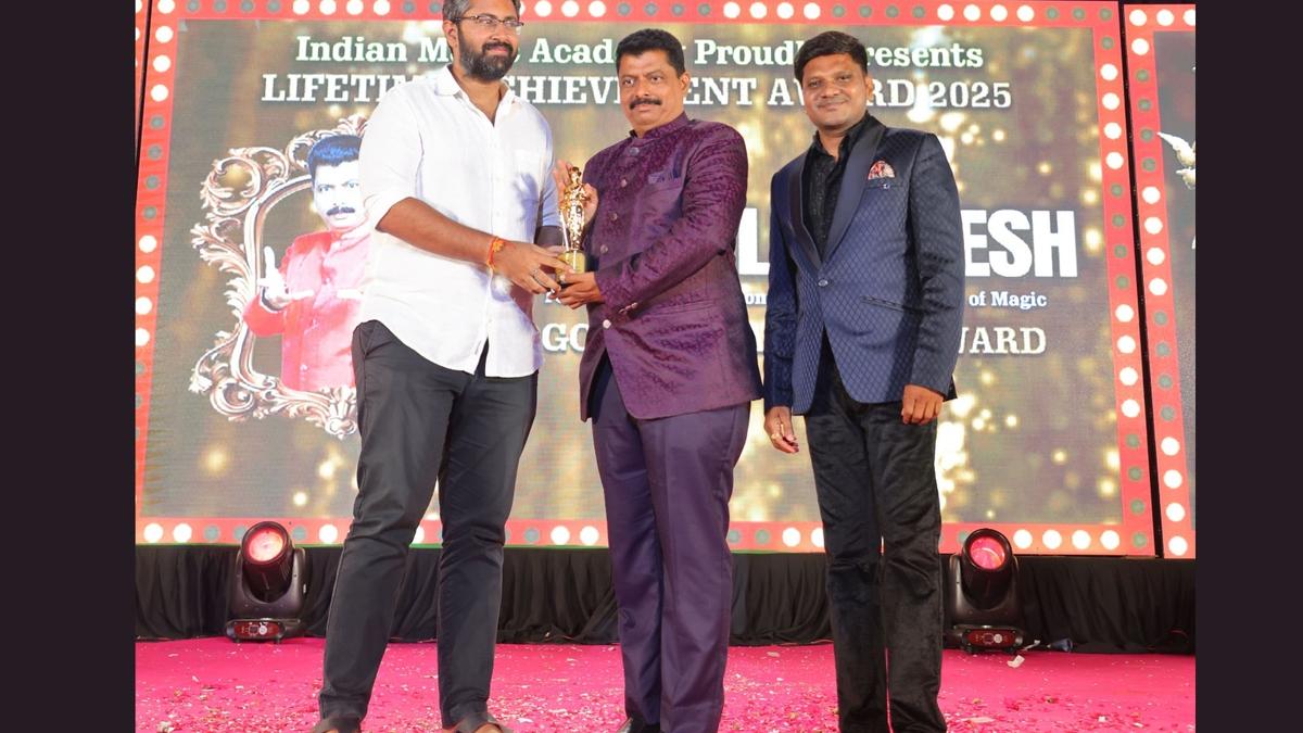 Kudroli Ganesh presented with ‘Golden Magician’ award