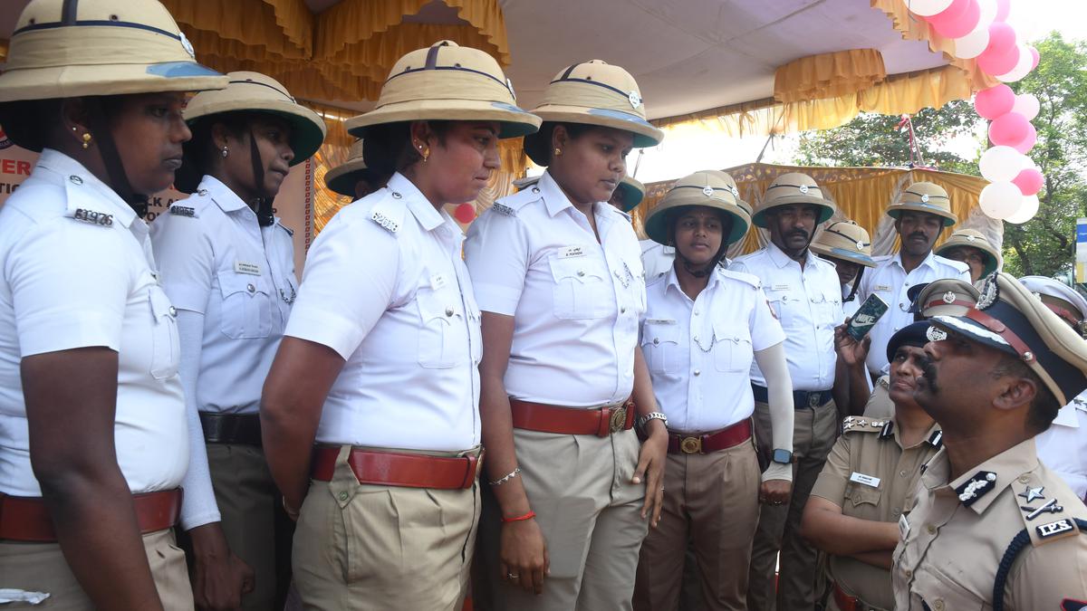 With summer setting in, buttermilk, pith hats distributed to traffic police personnel in Chennai