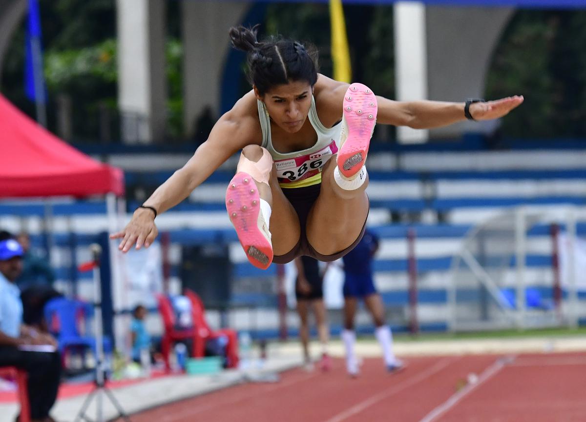 Seeking global lift-off: The 19-year-old is focused on qualifying for August’s World Championships in Budapest. Her goals for the season include winning gold in the Asian Games and breaking into the World’s top 20. | Photo credit: K. Murali Kumar