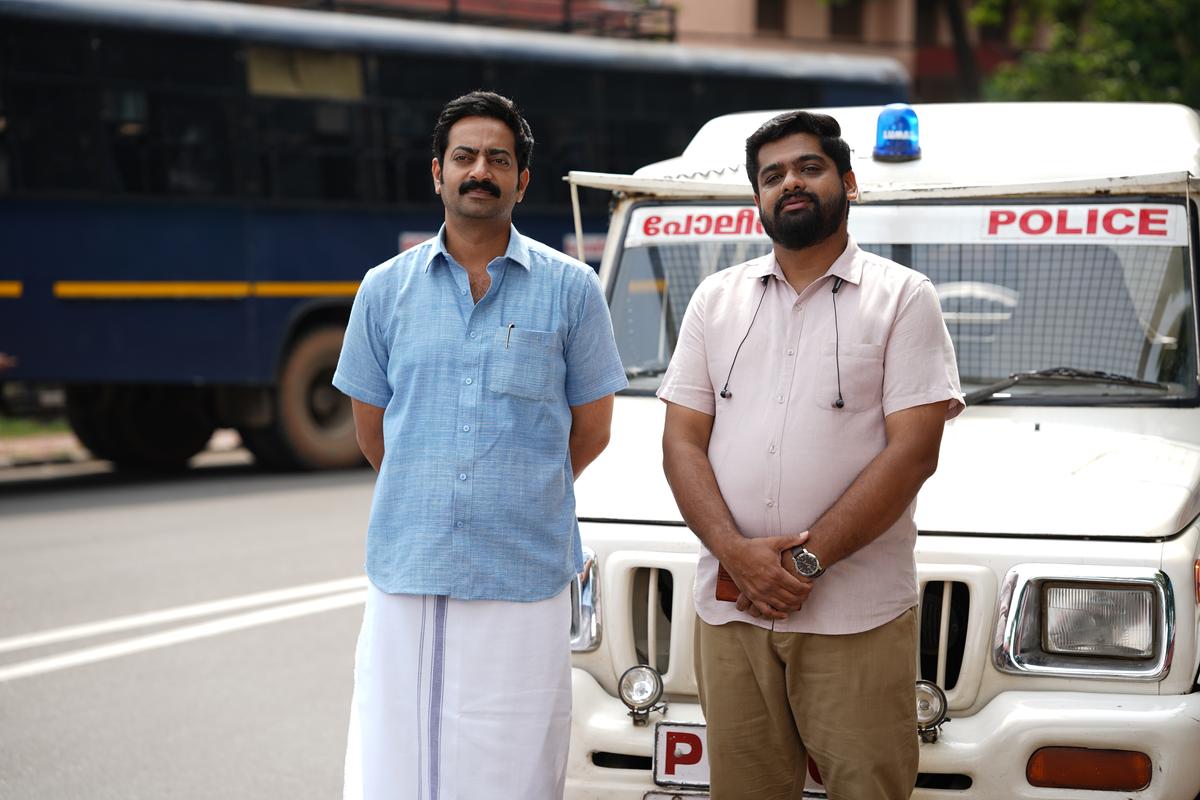 Saiju Kurup and Rahul Riji Nair in the web series Jai Mahendran