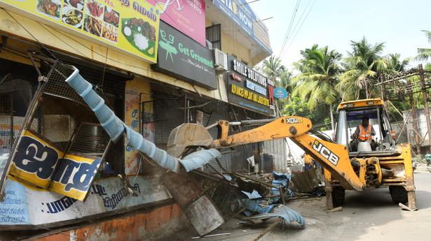 Highways department demolishes encroachments in Chromepet