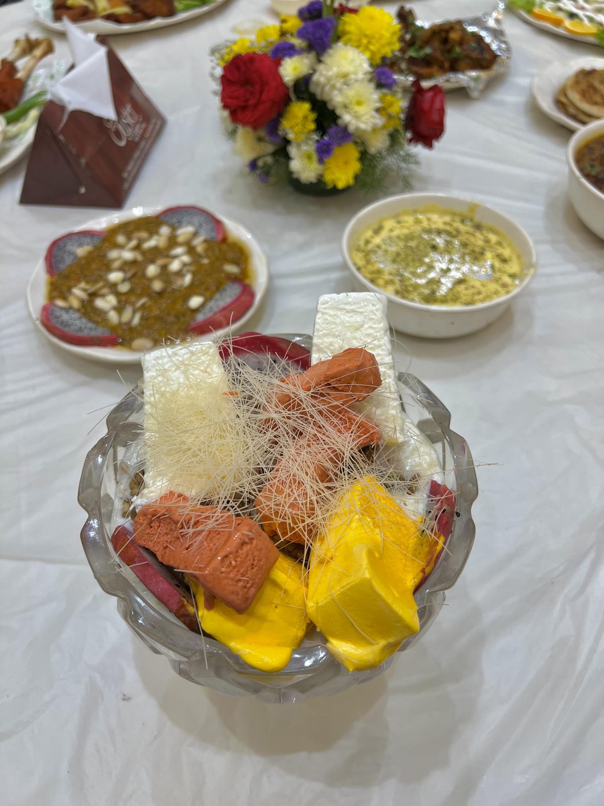 A bowl of desserts