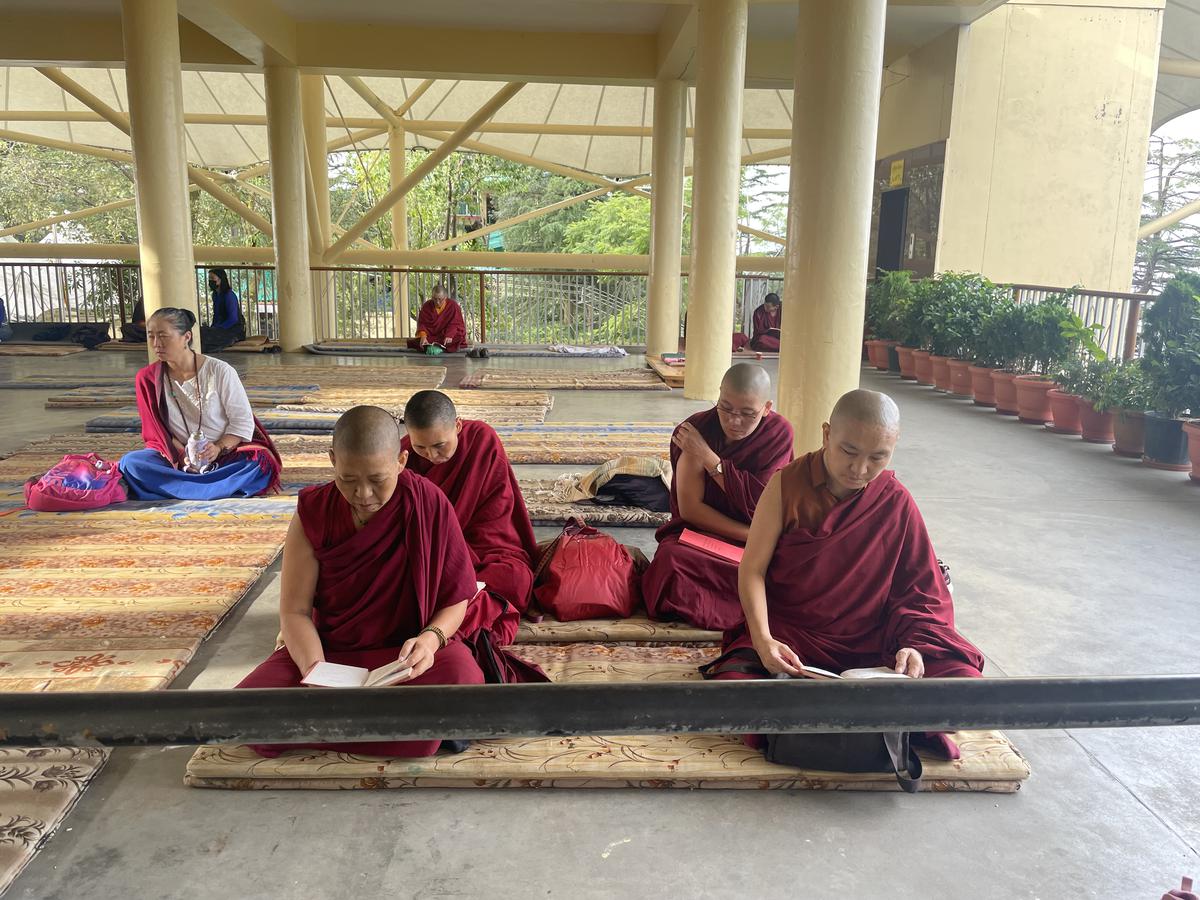 Buddhist nuns at Dalai Lama temple, McLeodganj