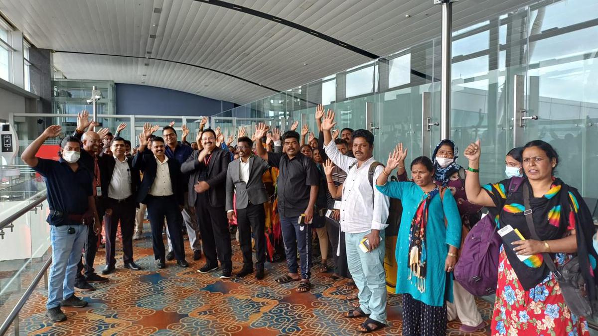 Evacuated from Sudan, 97 persons of Karnataka land at KIA Bengaluru