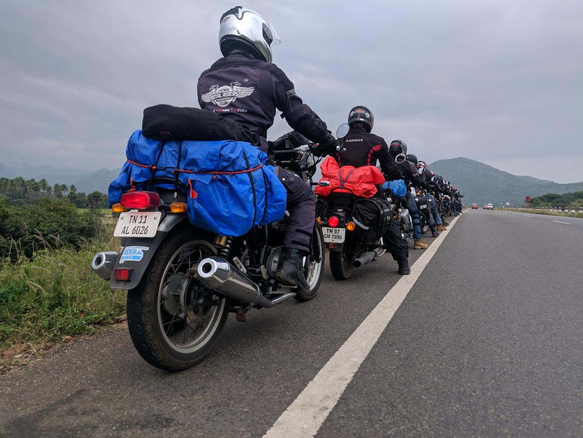 Chennai Royal Riders Motorcycle Club on one of their rides
