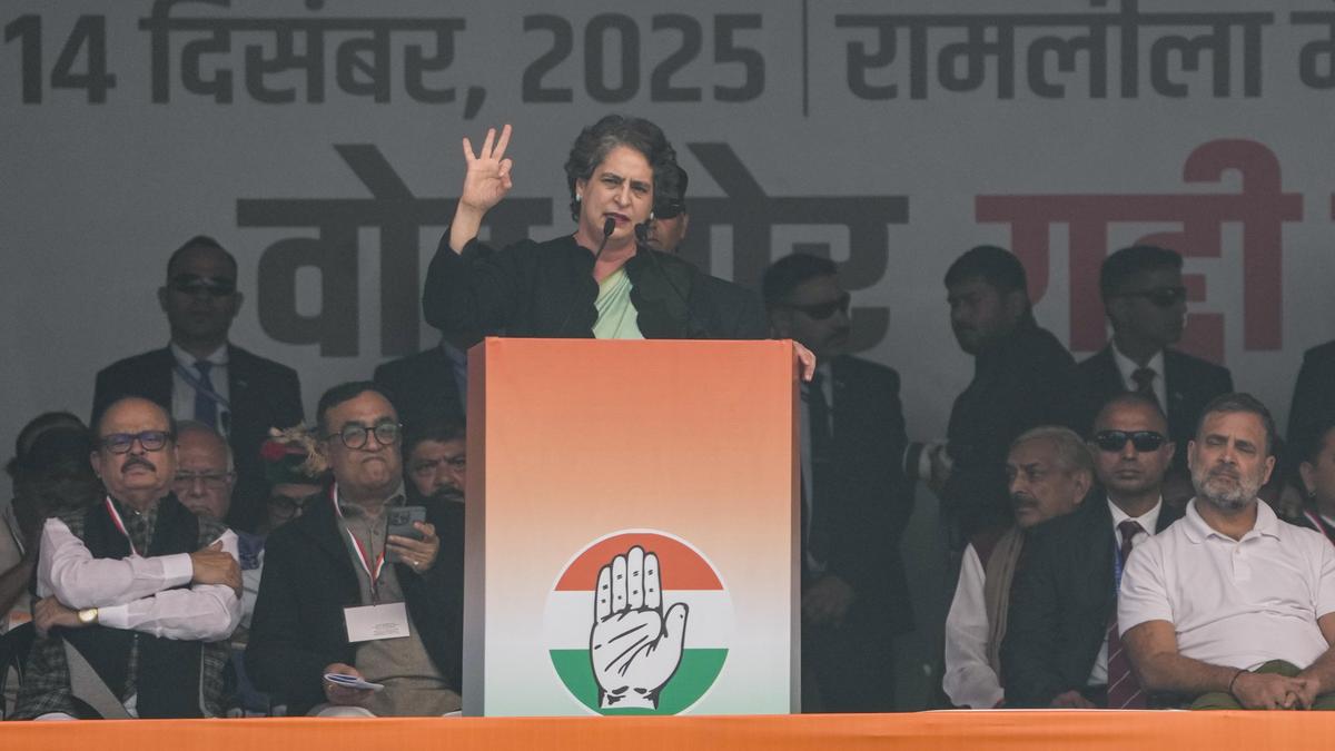 Priyanka Gandhi dares BJP to contest “fair election” on ballot