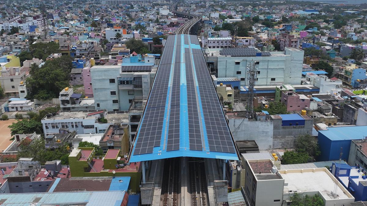 Chennai Metro Rail uses solar power for 22% of its non-train electricity needs