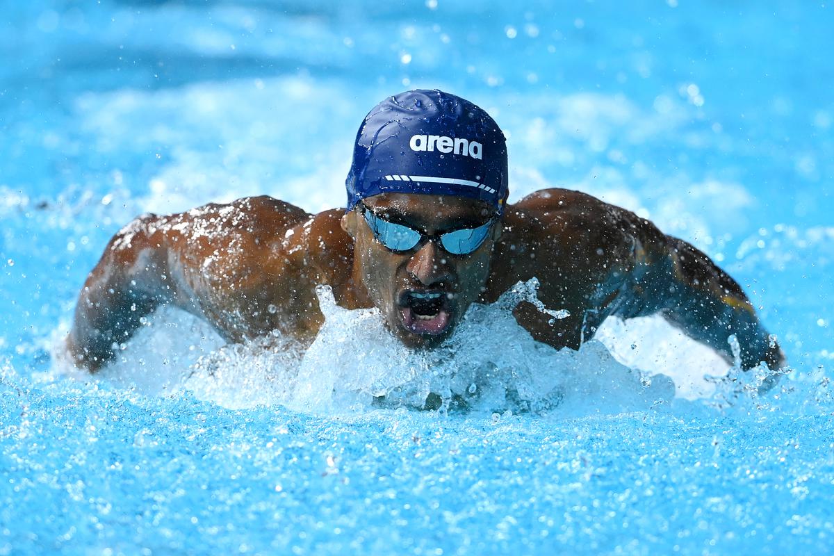 Sajan Prakash competes in the men’s 200m butterfly heats on day three of the Birmingham 2022 Commonwealth Games at Sandwell Aquatics Centre on July 31, 2022.