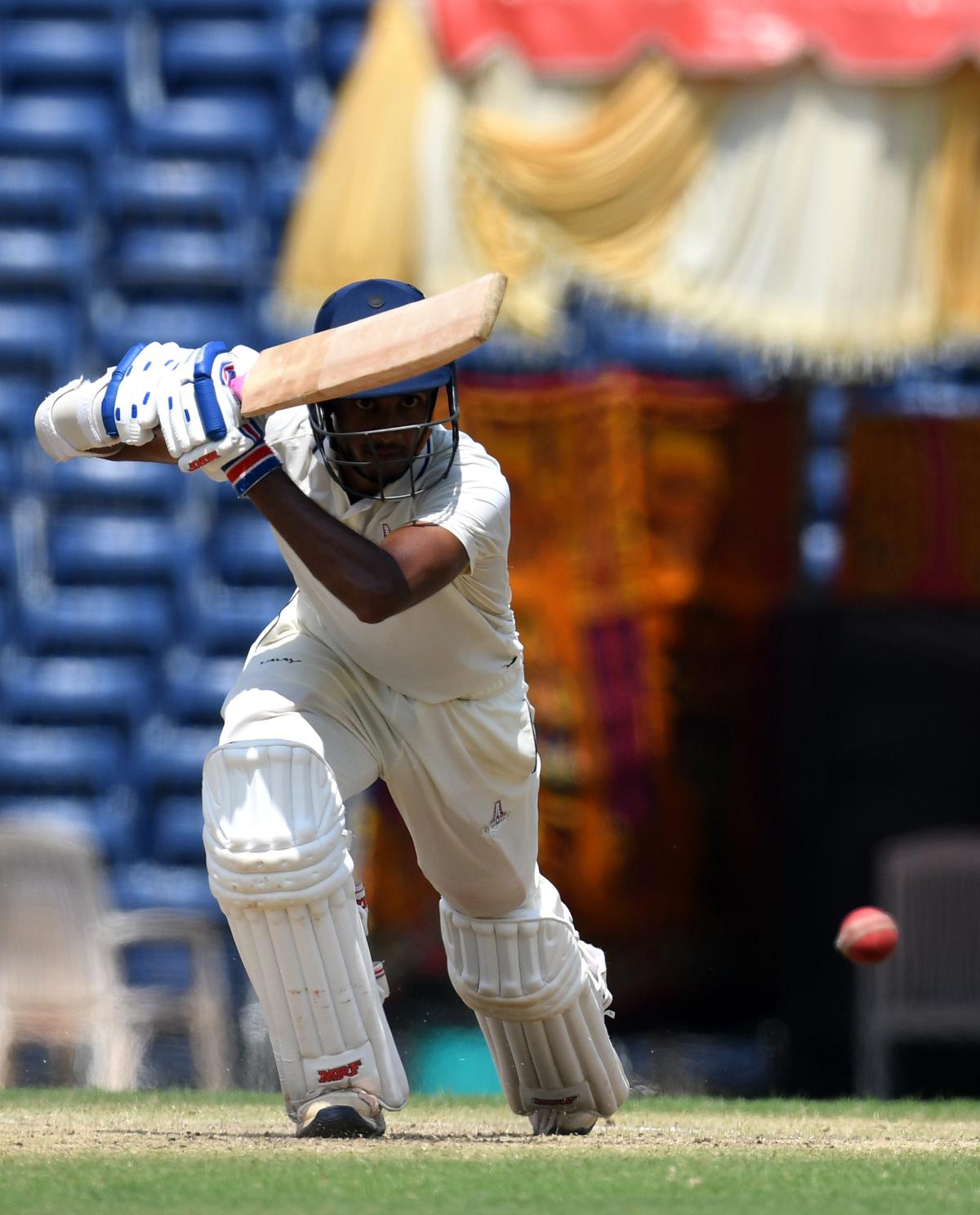 Tamil Nadu batter S. Ajith Ram in action against Bangladesh XI on the fourth day of the Test match at the MA Chidambaram Stadium, Chepauk, in Chennai on Friday. 