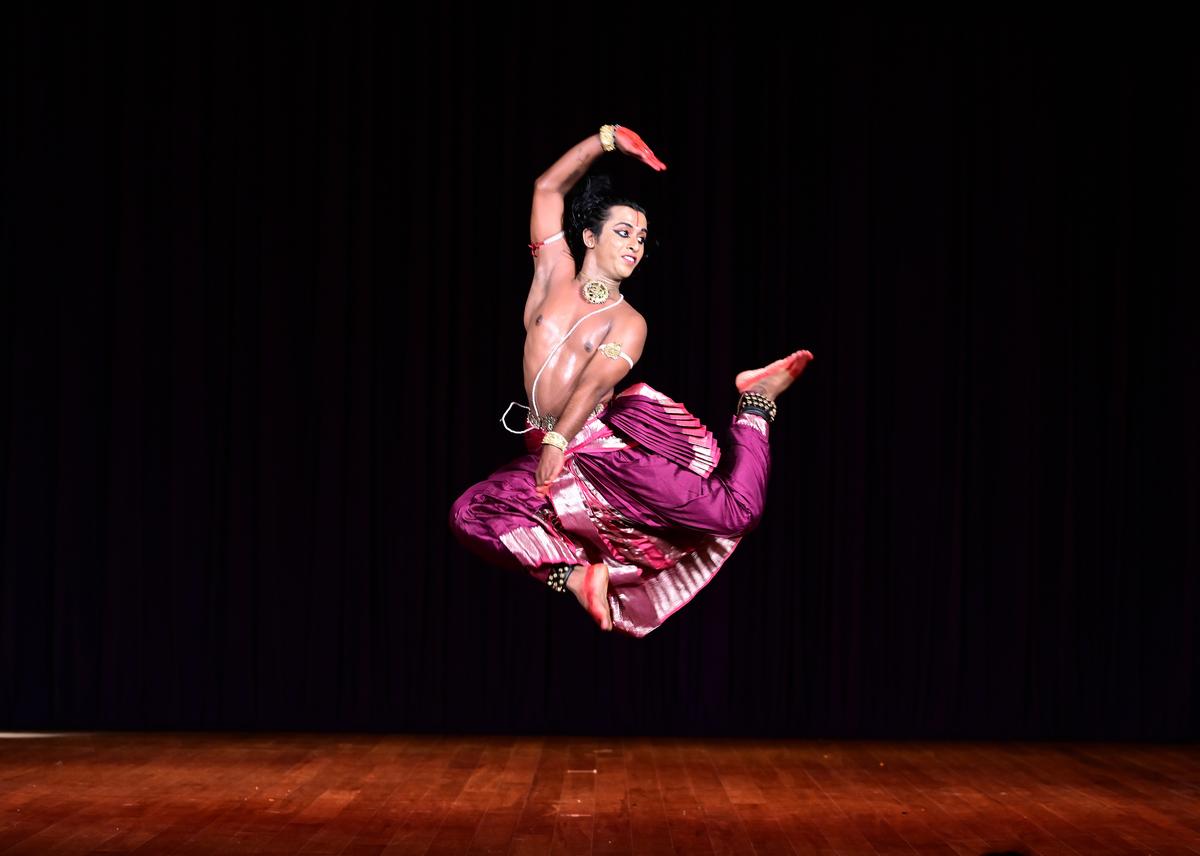 From ‘Bhama Kalapam’, a Kuchipudi recital, performed as part of Kalakshetra’s Kala Mela festival. 