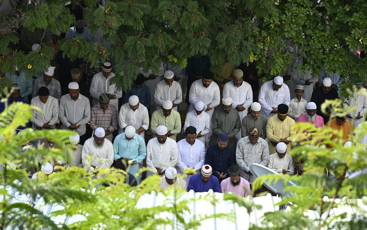 Muslims offer Id al-Adha prayers, in Chilkalguda of Secunderabad on Saturday (June 7, 2025) Muslims offer Id al-Adha prayers, in Chilkalguda of Secunderabad on Saturday (June 7, 2025)
