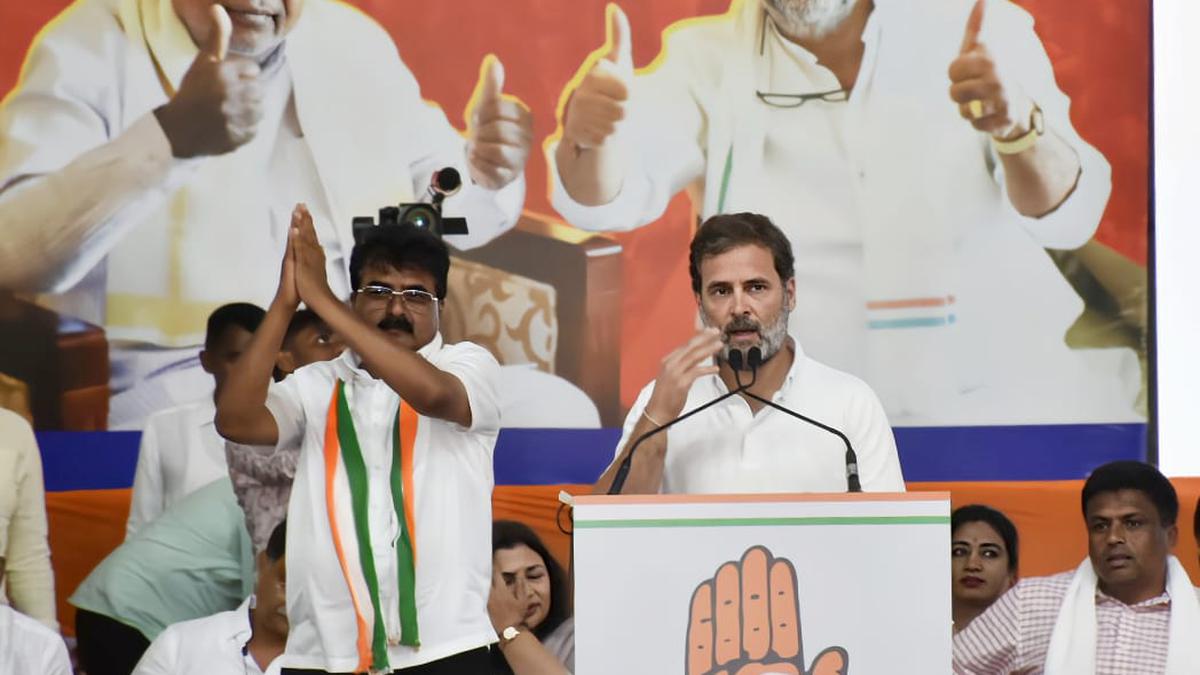 Congress leader Rahul Gandhi describes electoral bonds as world’s biggest scam while campaigning in Mandya