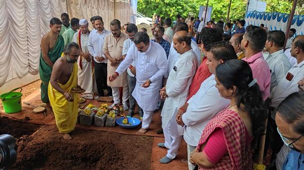 Kannada and Culture Minister lays foundation stone for district Rangamandira at Udupi
