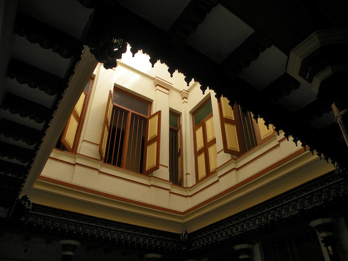 A courtyard in a traditional home.