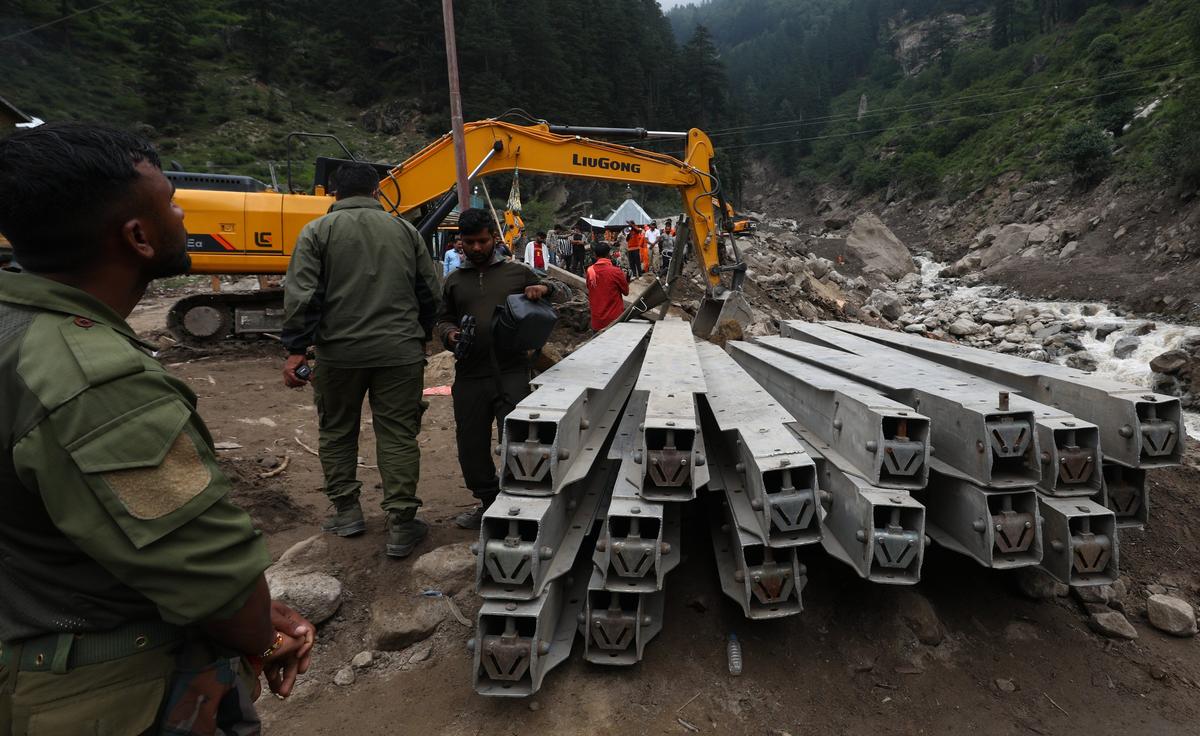 Restoration work underway at Chisoti village after a flash flood triggered by cloudburst, in Kishtwar, Jammu and Kashmir on August 17, 2025. Restoration work underway at Chisoti village after a flash flood triggered by cloudburst, in Kishtwar, Jammu and Kashmir on August 17, 2025.