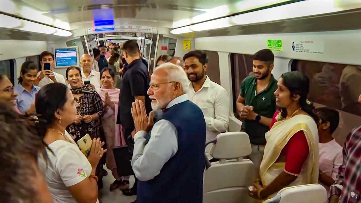 PM Modi inaugurates extension of Delhi Metro’s Airport Line, takes metro ride