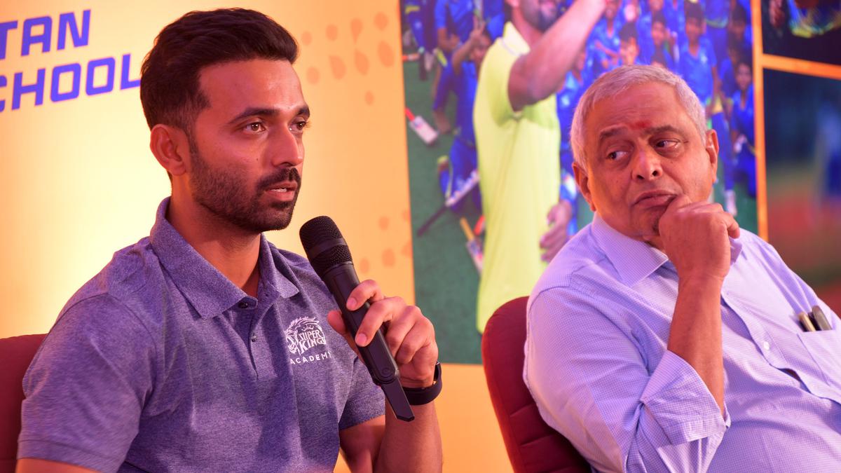 Rahane visits Super Kings Academy in Trichy