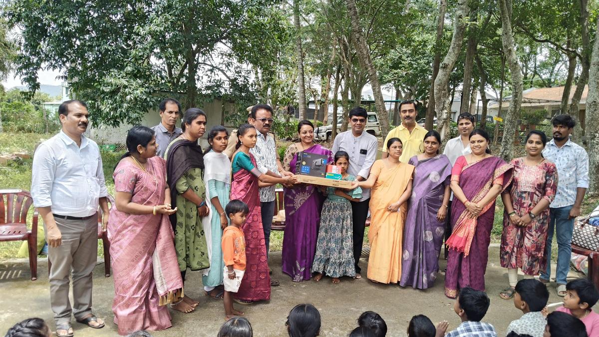 Laptops, projectors donated for online English training of tribal children in Erode