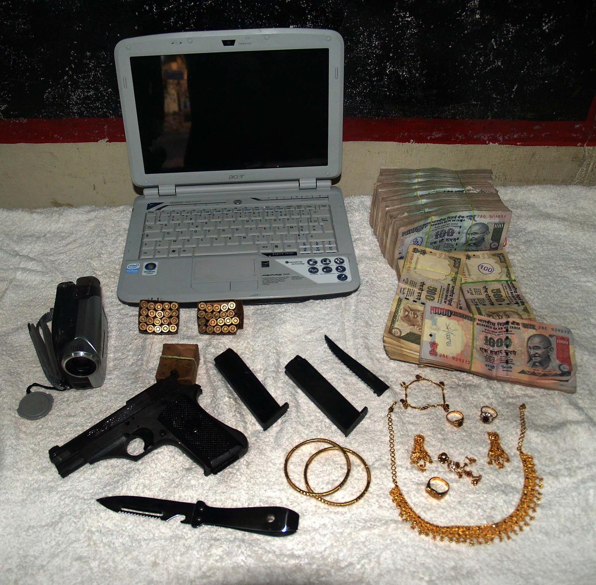Materials seized from the accused in the case. File