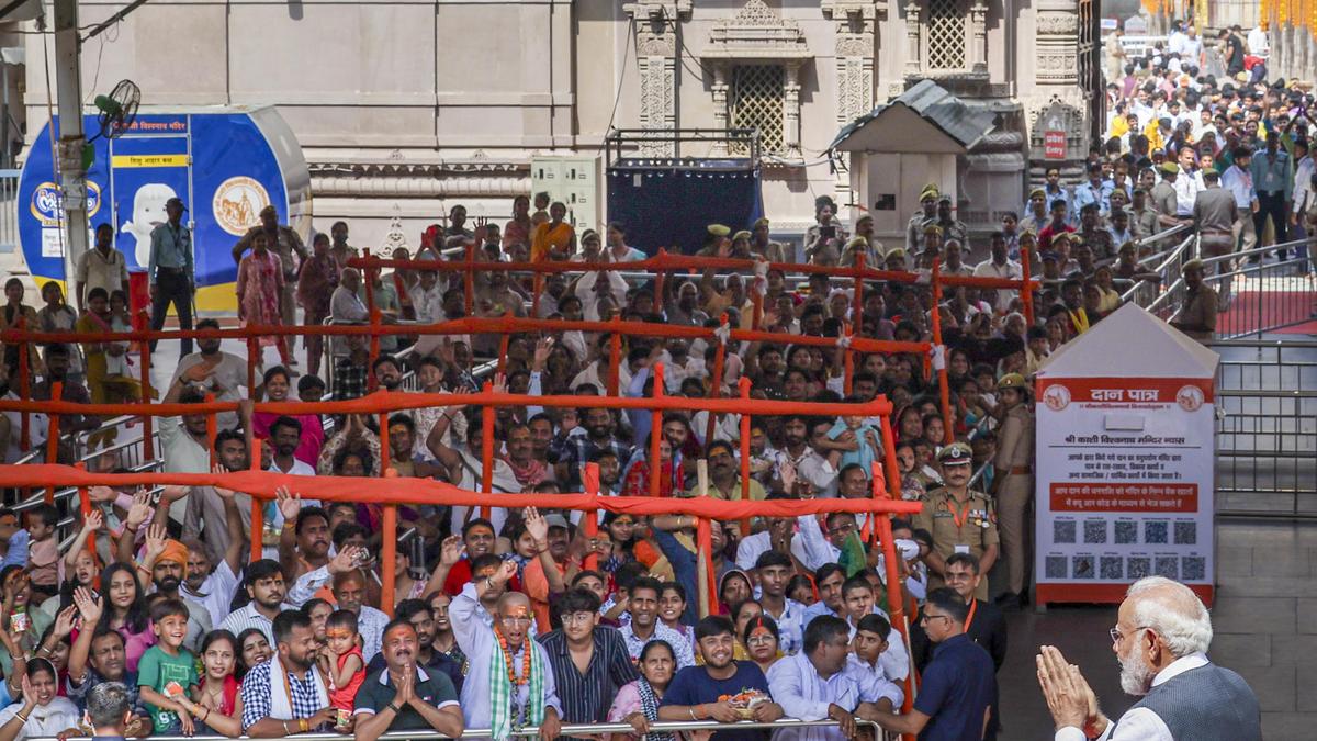 PM Modi holds 14-km roadshow in Varanasi, offers prayers at Kashi Vishwanath temple