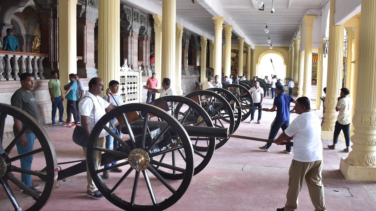 Cannons readied for Dasara in Mysuru