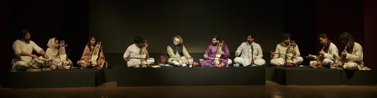 Musicians at the Legacy Series that featured an interaction between renowned tabla artiste Aneesh Pradhan and Murad Ali