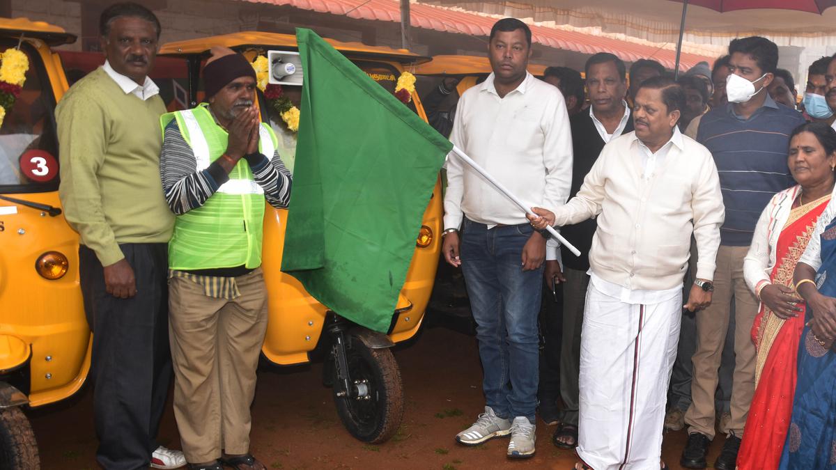  
Minister flags off battery-operated waste collection vehicles in Kotagiri