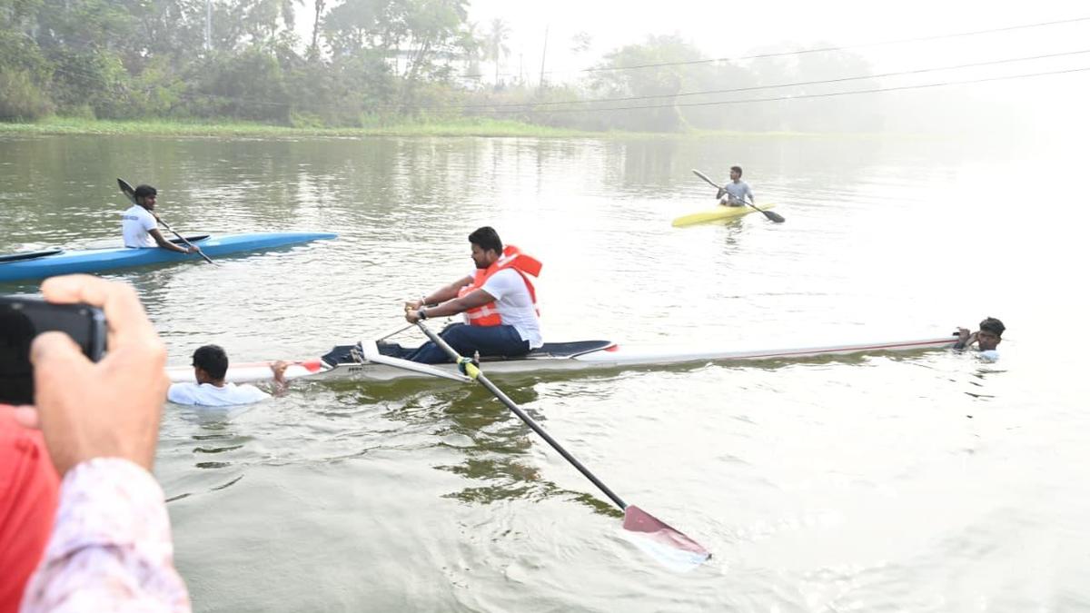 Konaseema Collector R. Mahesh Kumar's kayak overturns in canal, he escapes unhurt