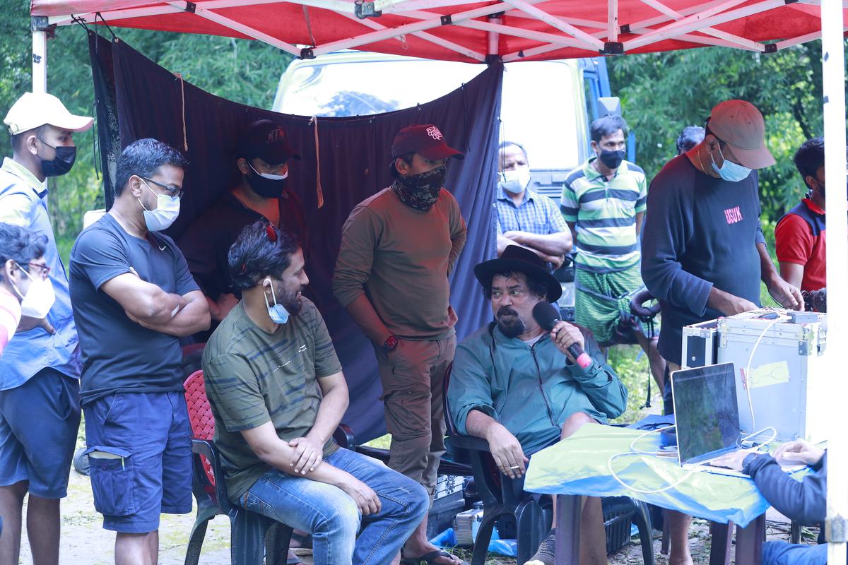 Santosh Sivan on the set of ‘Manorathangal’