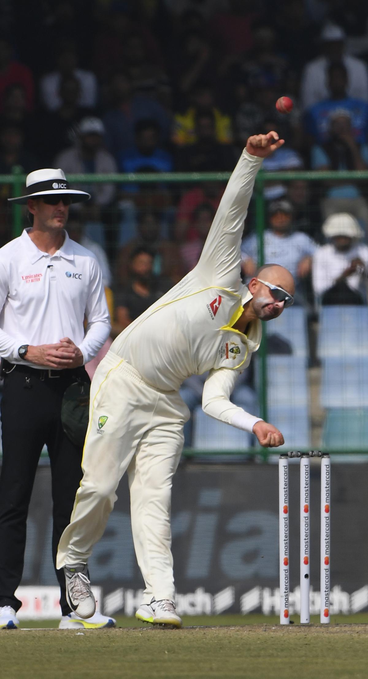 Stellar show: Nathan Lyon turned in a quality performance to peg back India.