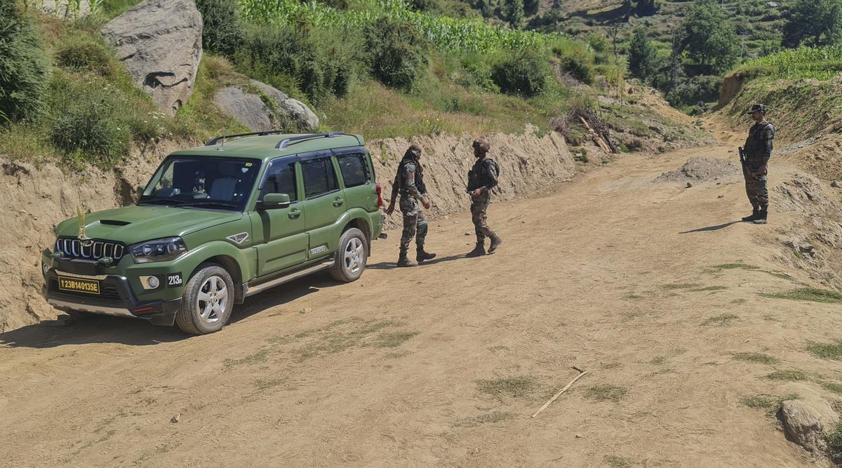 Doda: Security personnel during an anti-terror operation after four Army personnel, including an officer, died after being injured in a gunfight with terrorists, in Doda district of Jammu and Kashmir, Tuesday, July 16, 2024.