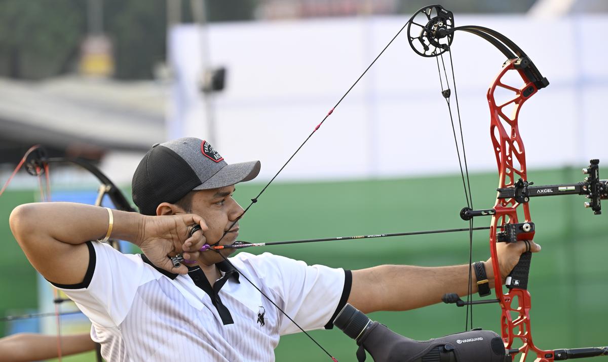 Aiming high: Worlds and Asian Games medallist Abhishek Verma is optimistic of India’s chances in Los Angeles. ‘Several countries are strong either in men’s or women’s team events, but we are good in both,’ he says. | Photo credit: R . Ragu Aiming high: Worlds and Asian Games medallist Abhishek Verma is optimistic of India’s chances in Los Angeles. ‘Several countries are strong either in men’s or women’s team events, but we are good in both,’ he says. | Photo credit: R . Ragu
