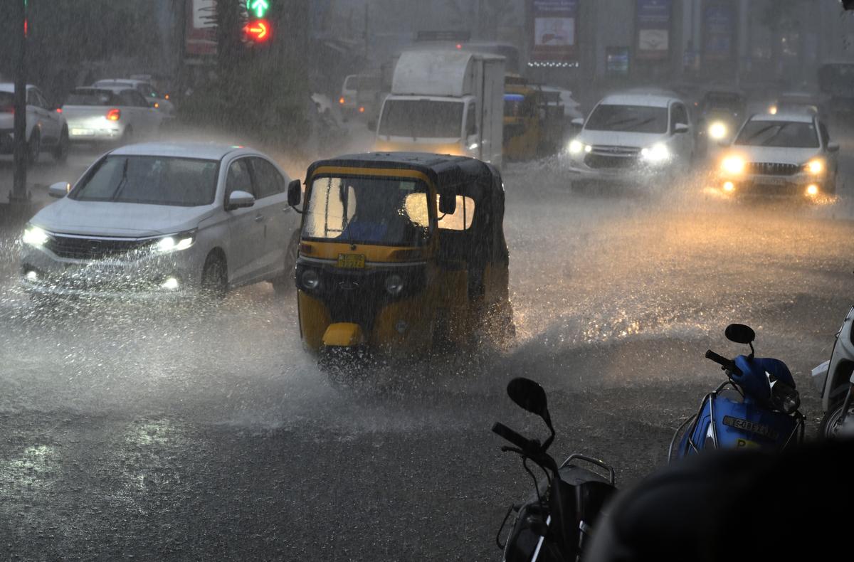 Rain lashed southern and northern parts of Hyderabad. Rain lashed southern and northern parts of Hyderabad.