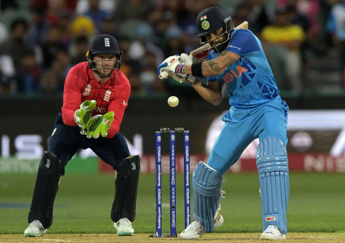 Playing his part: Virat Kohli came up with a controlled performance that gave the India total some respectability. 