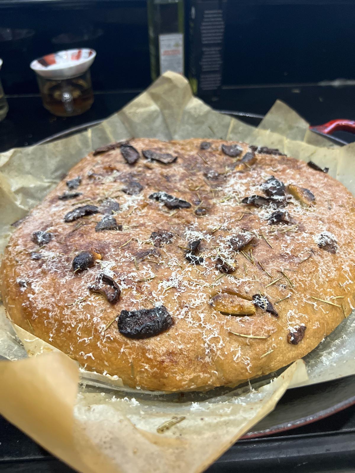 Porcini mushroom and hemp seed oil focaccia by Chef Vicky Ratnani