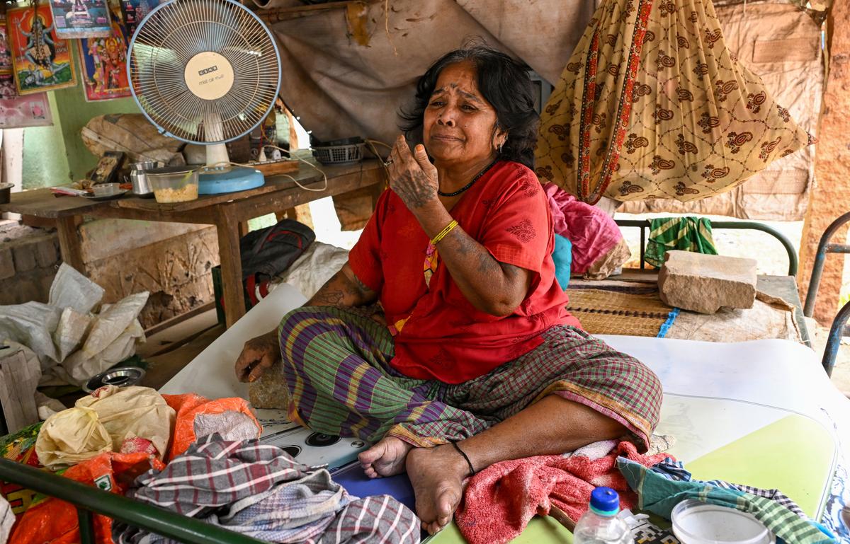 S. Vasanthi, a diabetic, at Sakkimangalam in Madurai.