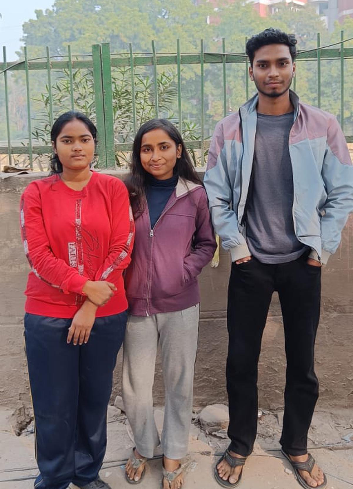 Akanksha Rani (centre), Pallavi Ranjan (left), and Kunal Raj (right).