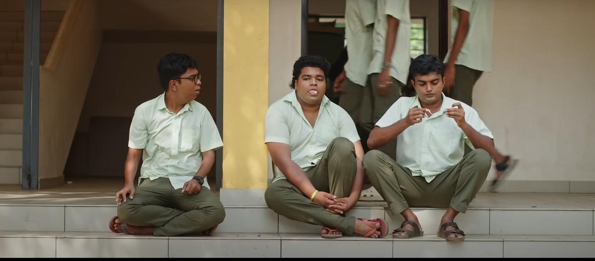 (From left) Amith Mohan Rajeswari, Joemon Jyothir and Siju Sunny in a scene from Vaazha: Biopic of a Billion Boys 